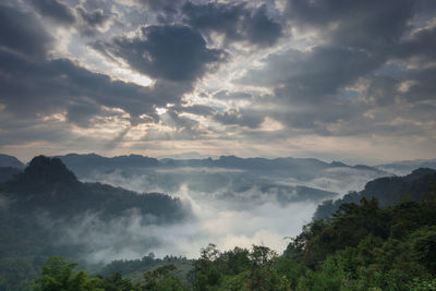 Scenic view of mountains against sky