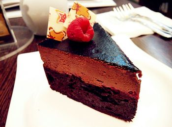 High angle view of dessert