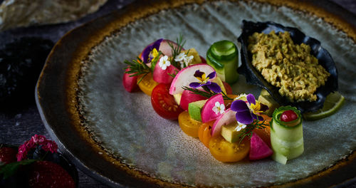 Close-up of dessert in plate