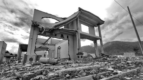 A fishermen's house on the coastline in palu, indonesia, two years after the tsunami struck in 2018. 