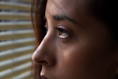 Close-up portrait of a beautiful young woman