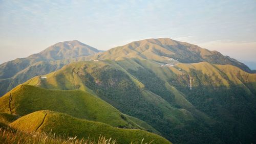 Scenic view of mountains against sky