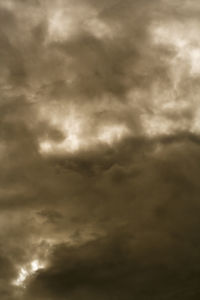 Low angle view of storm clouds in sky