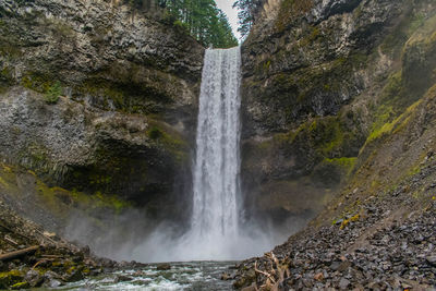 Scenic view of waterfall