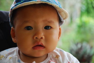 Close-up portrait of cute baby