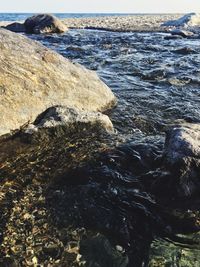 Close-up of rocks on shore