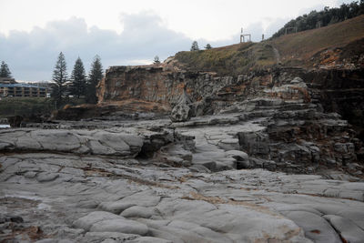 Rock formation against sky