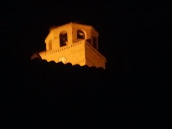 View of built structure at night