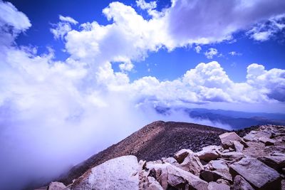 Low angle view of mountain against sky
