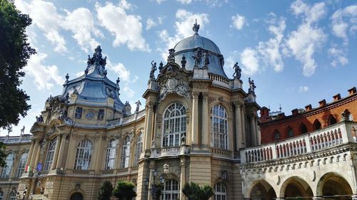 Low angle view of historic building against sky