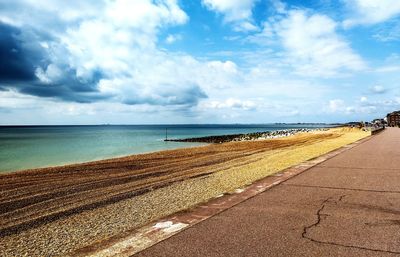 Scenic view of beach against sky