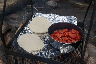 Close-up of food on table