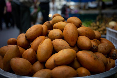 Close-up of fruits for sale at market stall