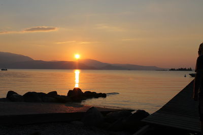 Scenic view of sea during sunset