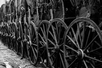 Close-up of abandoned wheel