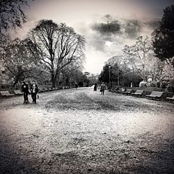 People walking on road