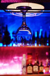 Close-up of glass bottle on table