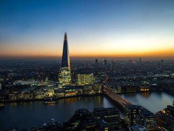 Illuminated city at night