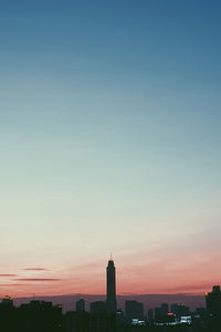 Cityscape against sky during sunset