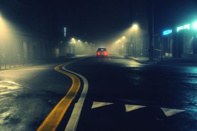 Road in city at night