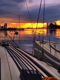 Scenic view of sea at sunset