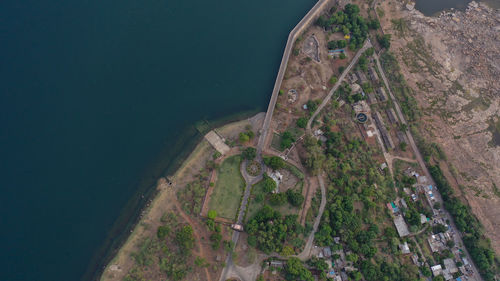 High angle view of sea