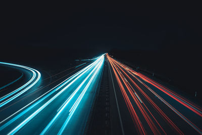 Light trails on highway at night