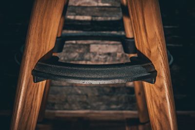 Close-up of wooden chair