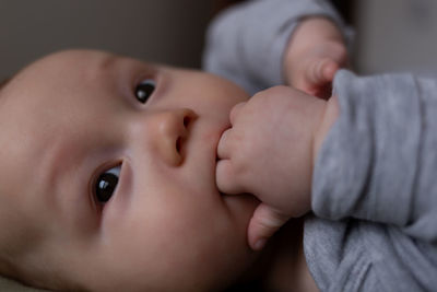 Close-up of cute baby boy