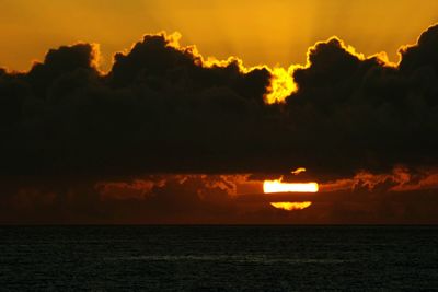 Scenic view of sunset over sea