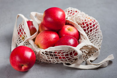Close-up of apples in basket