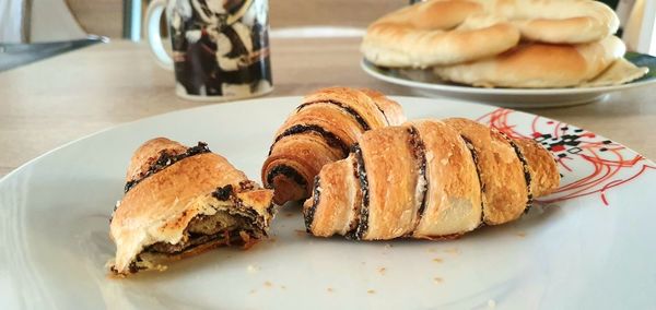 Close-up of dessert in plate on table