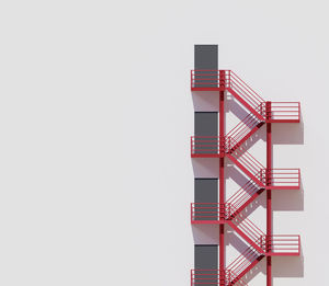 Low angle view of staircase against clear sky
