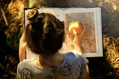 Woman studying outdoors