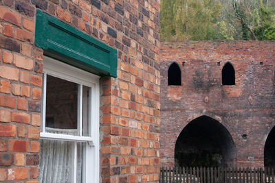 Brick wall of old building