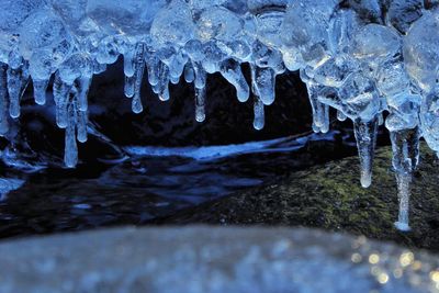 Surface level of frozen water