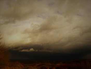 Storm clouds over land