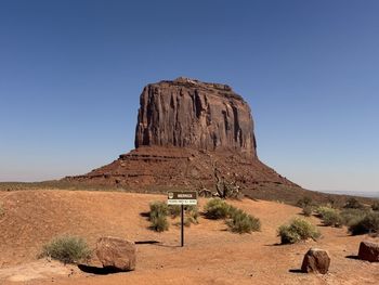 Scenic view of desert against clear sky