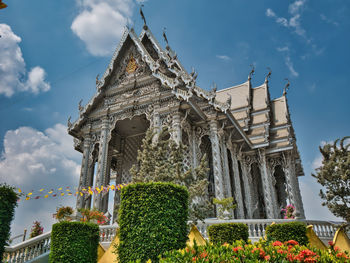 Low angle view of traditional building against sky