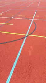 High angle view of playing field