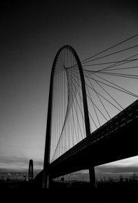 Low angle view of suspension bridge