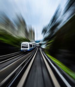 Blurred motion of train