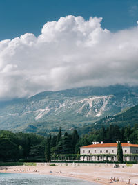 Scenic view of mountains against sky