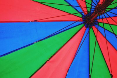 Low angle view of multi colored umbrella