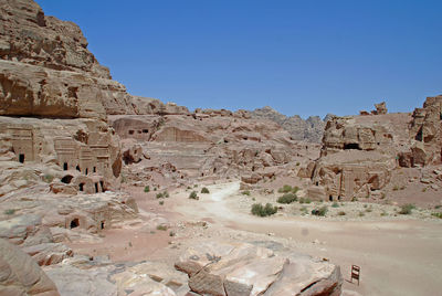 The street of facades in the lost city of petra, jordan