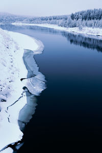 Scenic view of frozen lake