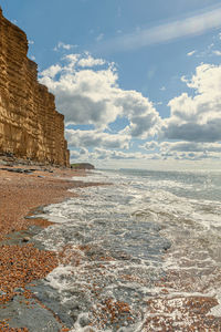 View of sea against cloudy sky