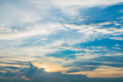 Low angle view of cloudy sky