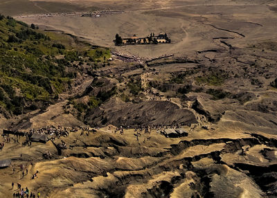 High angle view of rock formations