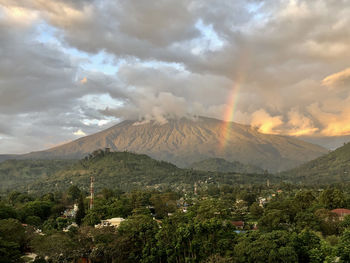 Mount meru with rainbow.